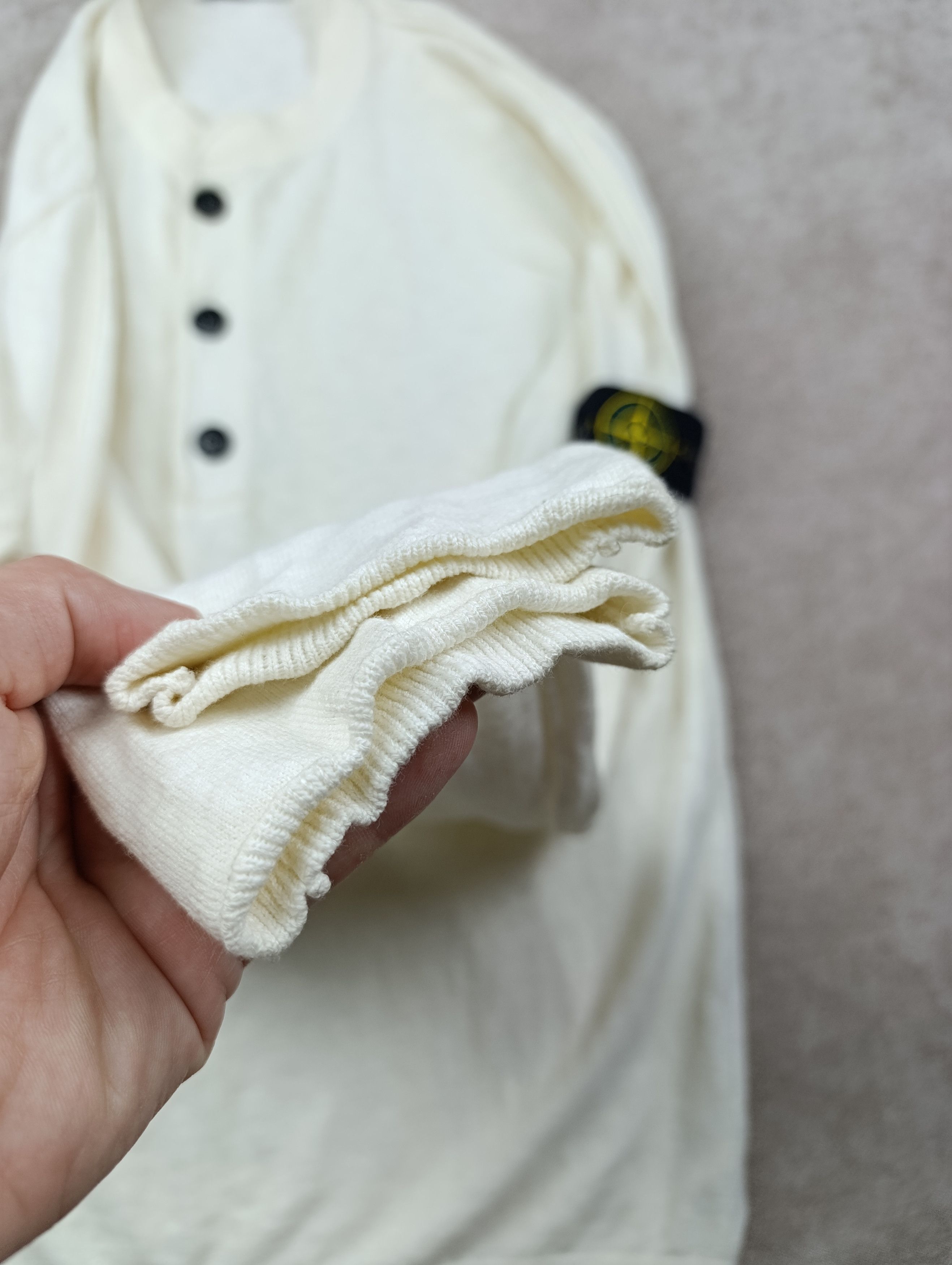 Stone Island Vintage Stone Island Archive Henley Sweater Knit Ivory XXL Size US XXL / EU 58 / 5 - 5 Thumbnail