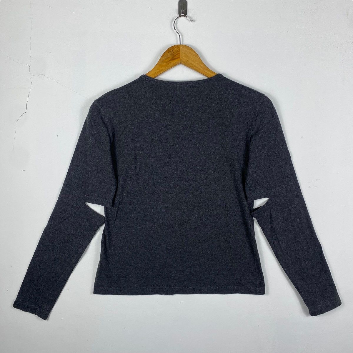 Helmut Lang Vintage 1998 HELMUT LANG Slashed Elbow Blank Tee Shirt Size M / US 6-8 / IT 42-44 - 3 Thumbnail