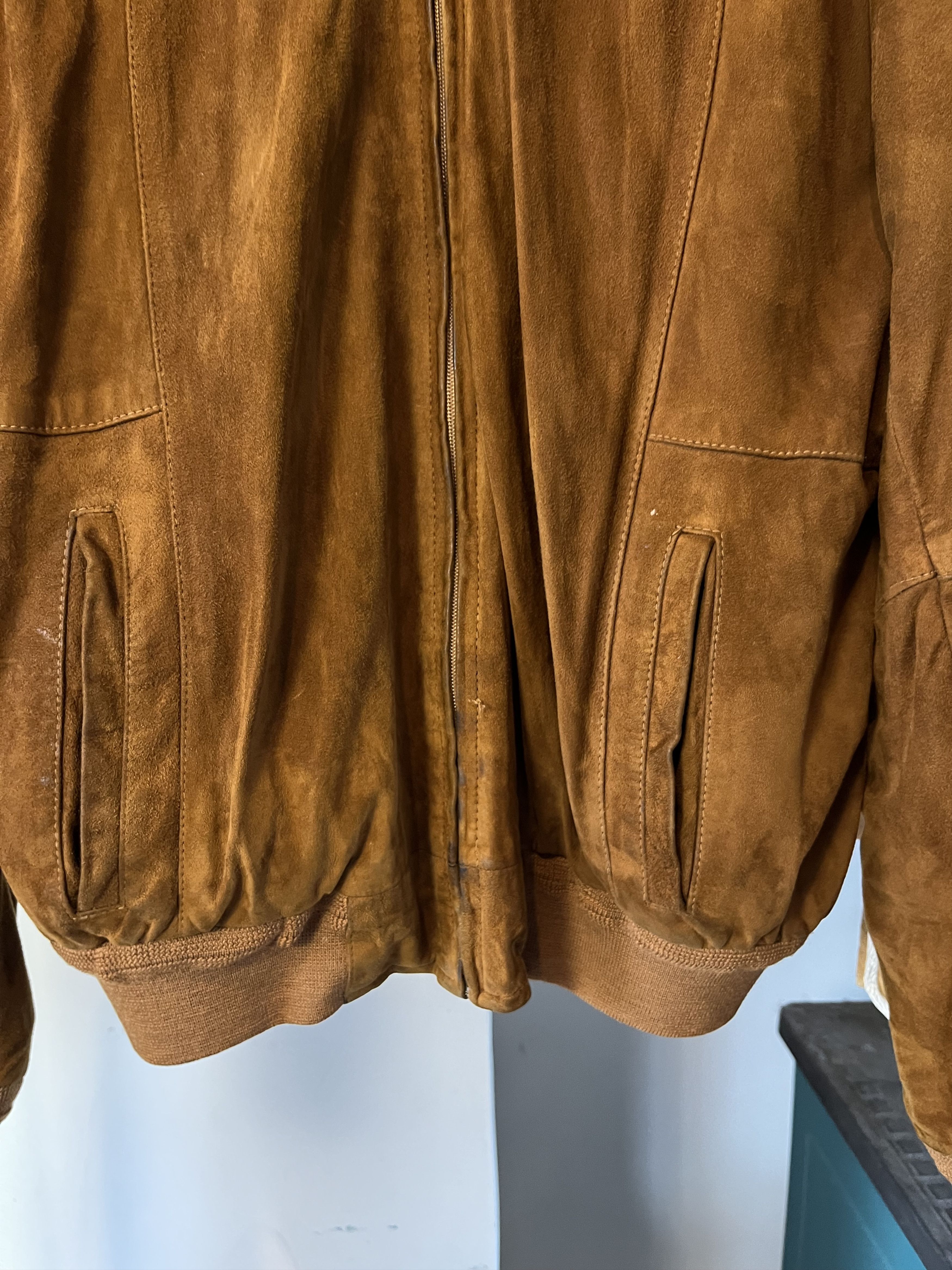 Vintage 90s Brown Soft Seude Leather Jacket Avant Garde