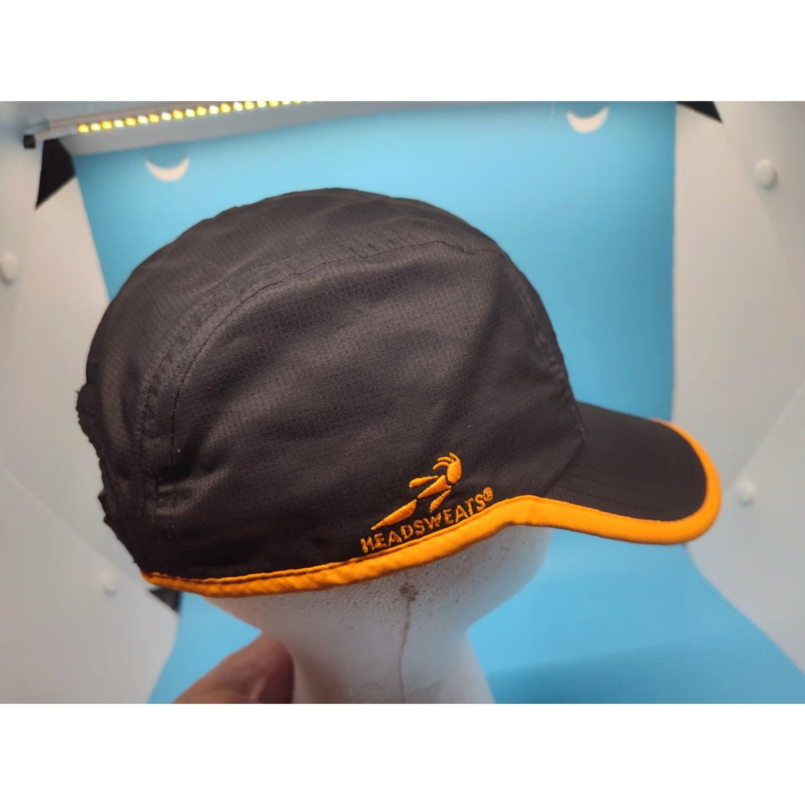 LOWA Lowa Head Sweats 5 Panel Hat Polyester Black Lightweight Running Cap Adjustable Size ONE SIZE - 7 Thumbnail