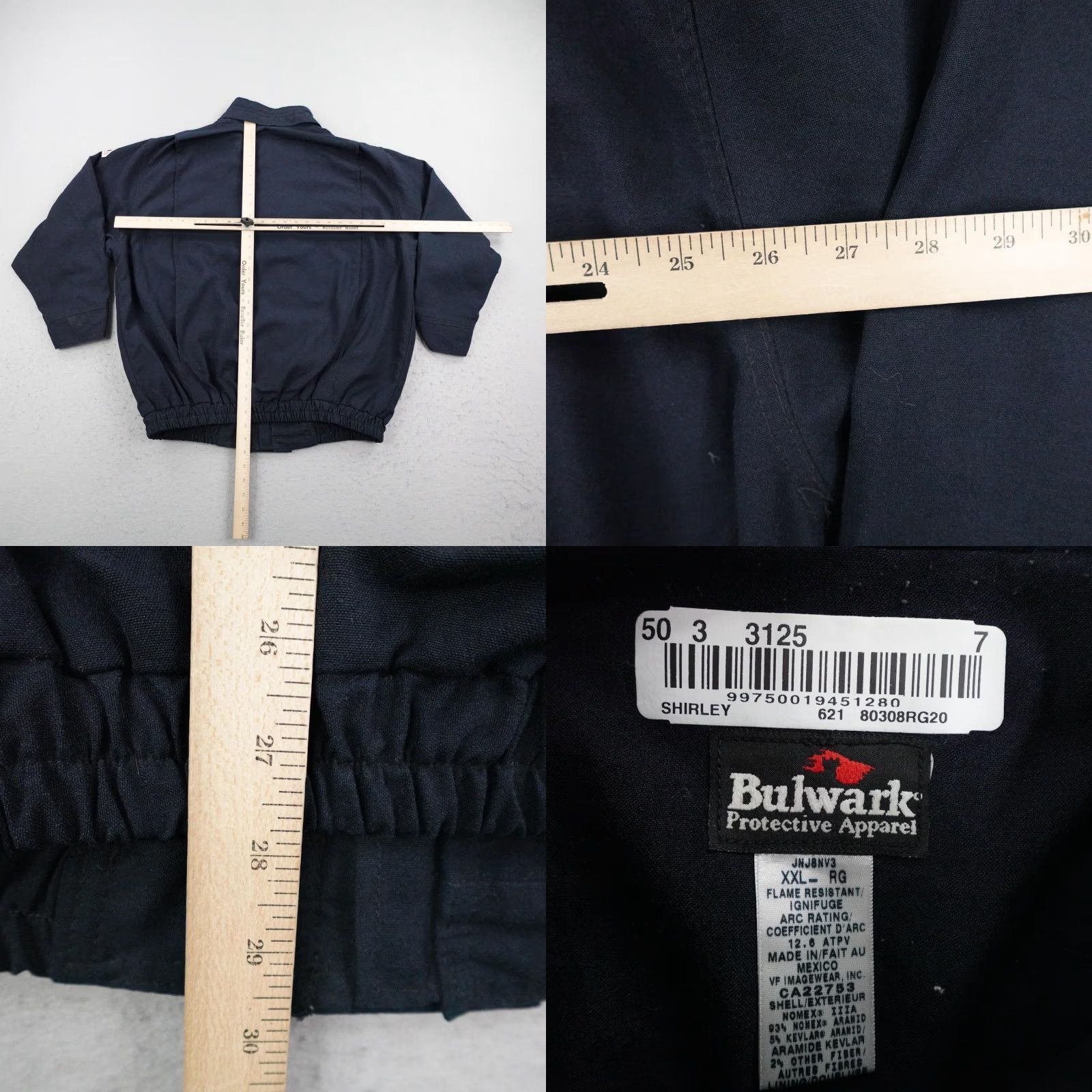 Vintage Bulwark Jacket Mens 2XL Blue Bomber Jacket Full Zip Pockets Workwear Casual Outdoor FR Protective Mid-Length Utility Coat Size US XXL / EU 58 / 5 - 8 Thumbnail