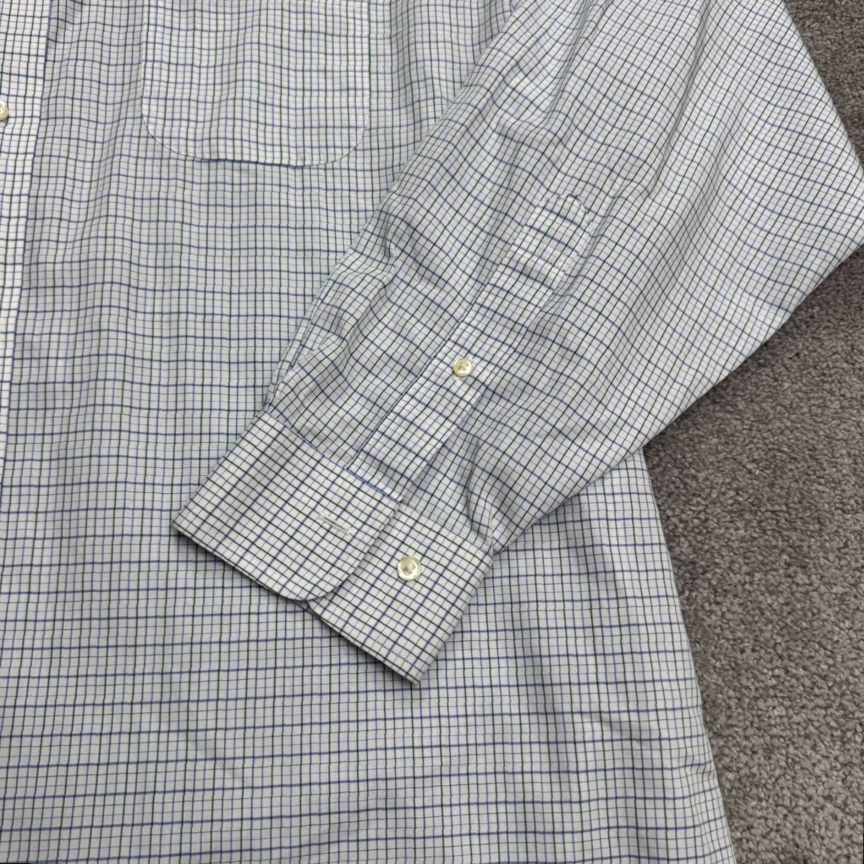 Brooks Brothers Brooks Brothers 1818 Dress Shirt Mens 17.5 Regular Blue Green Check Non-Iron Button-Down Collar 52in Chest Long Sleeve Size 46R - 5 Thumbnail