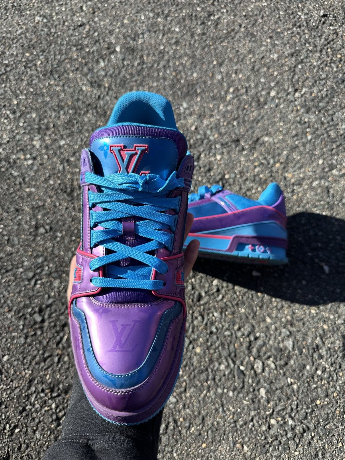 Louis Vuitton Louis Vuitton Trainer Purple Teal Metallic Size US 9.5 / EU 42-43 - 2 Thumbnail