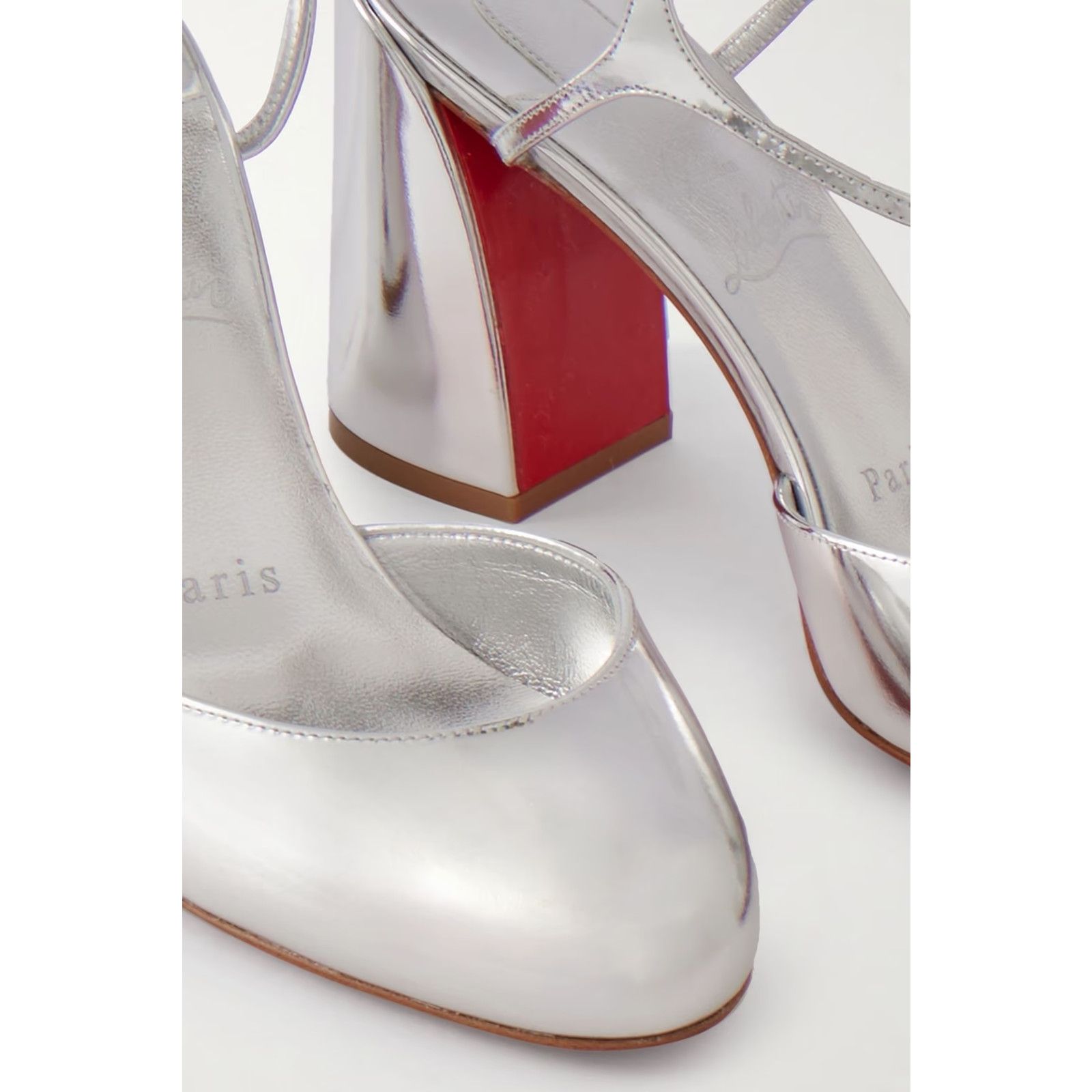 Christian Louboutin Christian Louboutin Jane Pump 85 Silver Leather Sandal 40 Size US 10 / IT 40 - 10 Thumbnail