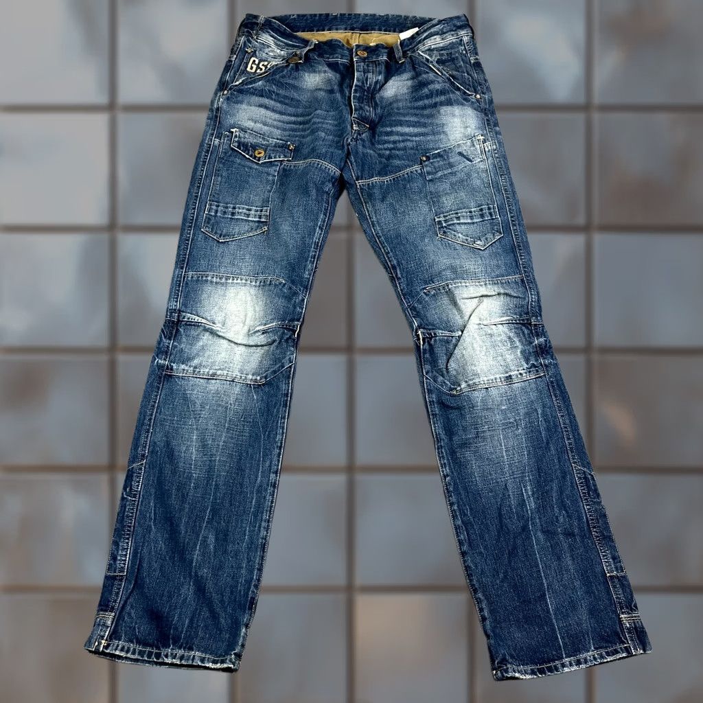 G-Star G-Star Jeans Tapered 3D 34 34 Blue Whiskers Cargo Double Knee Mens Shirt? Size US 34 / EU 50 - 1 Thumbnail