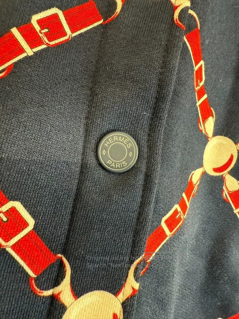 Hermes Hermes Blue Chain Print Jacket, Classic Style Size XXS / US 00 / IT 34 - 3 Thumbnail