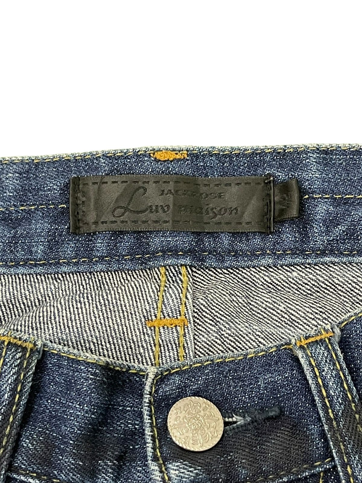 Japanese Brand Slim Jeans Jackrose Luv Maison Faded Distress Low Rise 8🟦6 Size US 29 - 9 Thumbnail