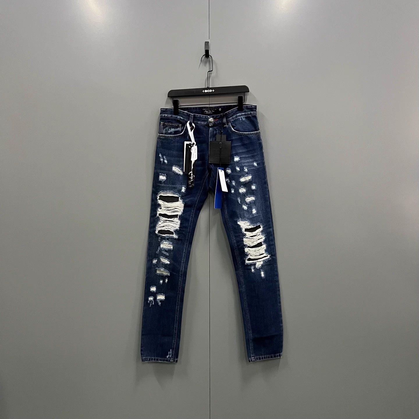 Philipp Plein PHILIPP PLEIN blue destroyed jeans 31 Size US 31 - 1 Thumbnail