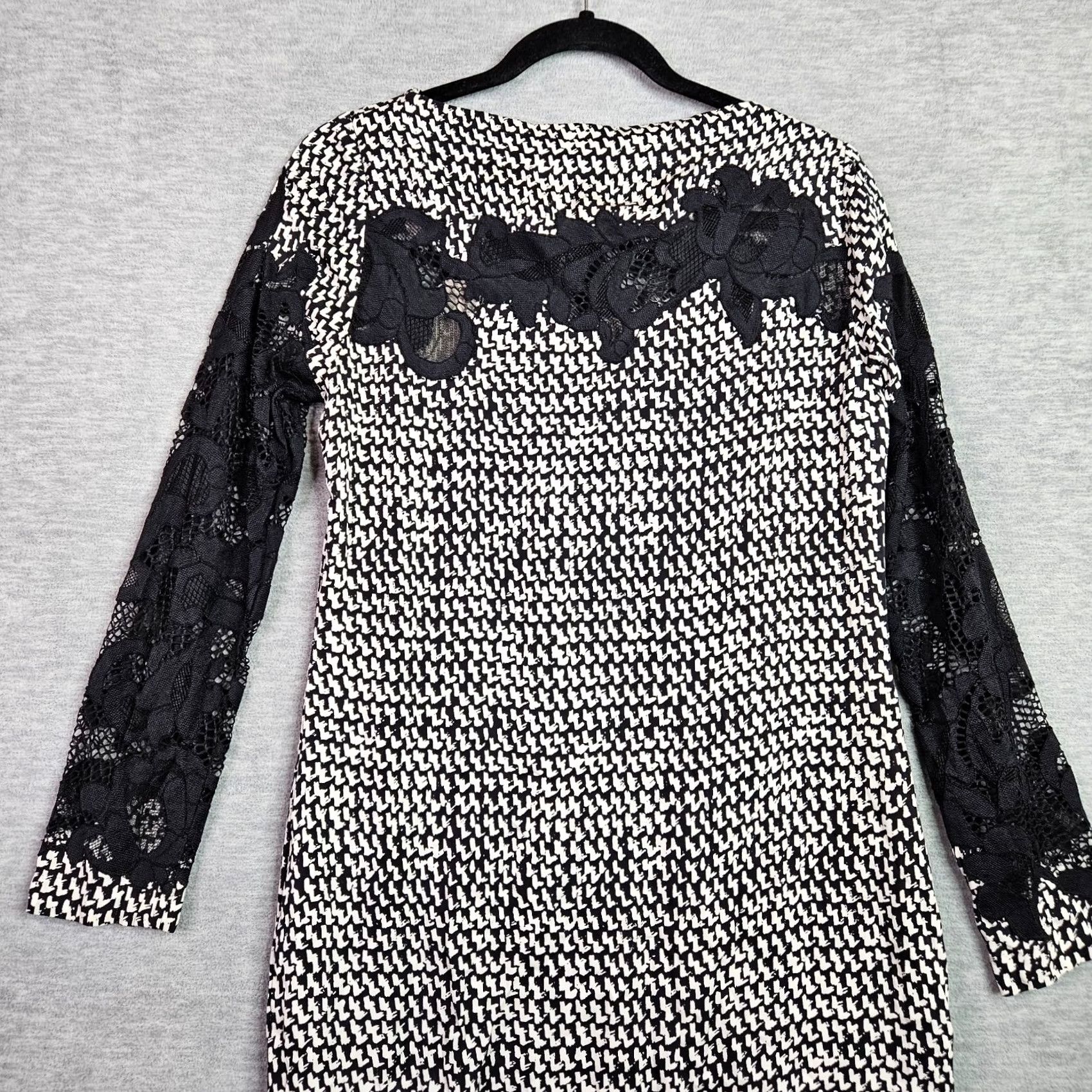 Diane von Furstenberg Diane von Furstenberg Black White Lace Overlay Long Sleeve Dress Size 4 Vintage No Shirt Women Size S / US 4 / IT 40 - 5 Thumbnail