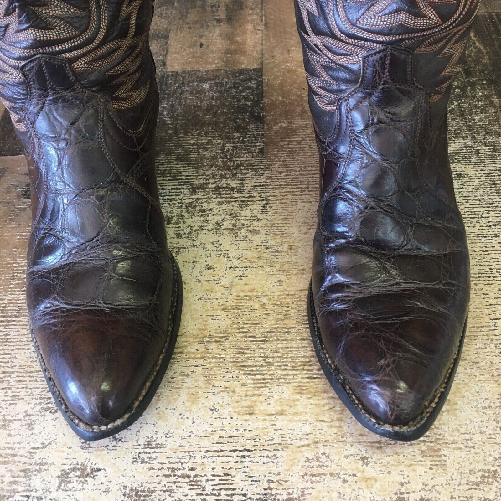 Vintage Cowtown Vintage Alligator Brown Cowboy Boots Mens 7.5 D Size US 7.5 / EU 40-41 - 6 Thumbnail