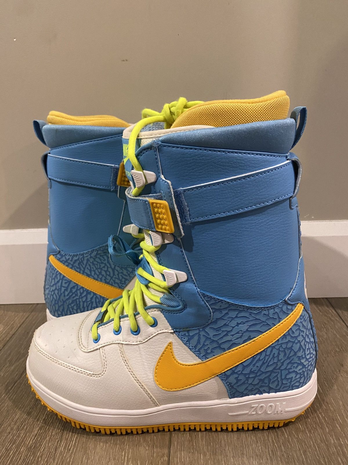 Nike Nike Zoom Force 1 Snowboard Boots White / Yellow / Blue Size US 8 / EU 41 - 3 Thumbnail