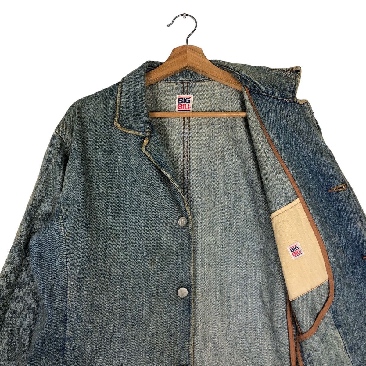 Japanese Brand 🔥Vtg Denim Worker Union Made Big Bill Biker Detroit Pocket Size US M / EU 48-50 / 2 - 10 Thumbnail