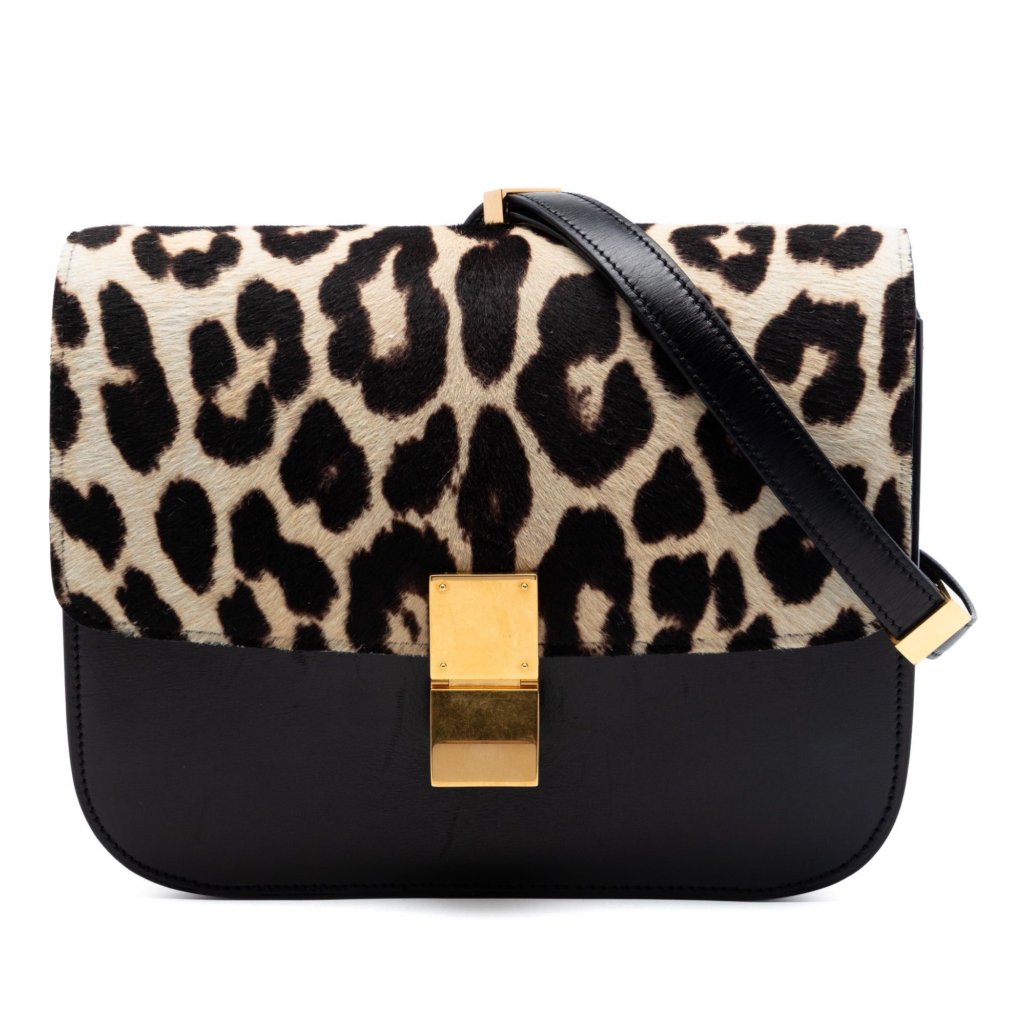 Celine Calfskin and Leopard Print Pony Hair Classic Box Size ONE SIZE - 1 Thumbnail