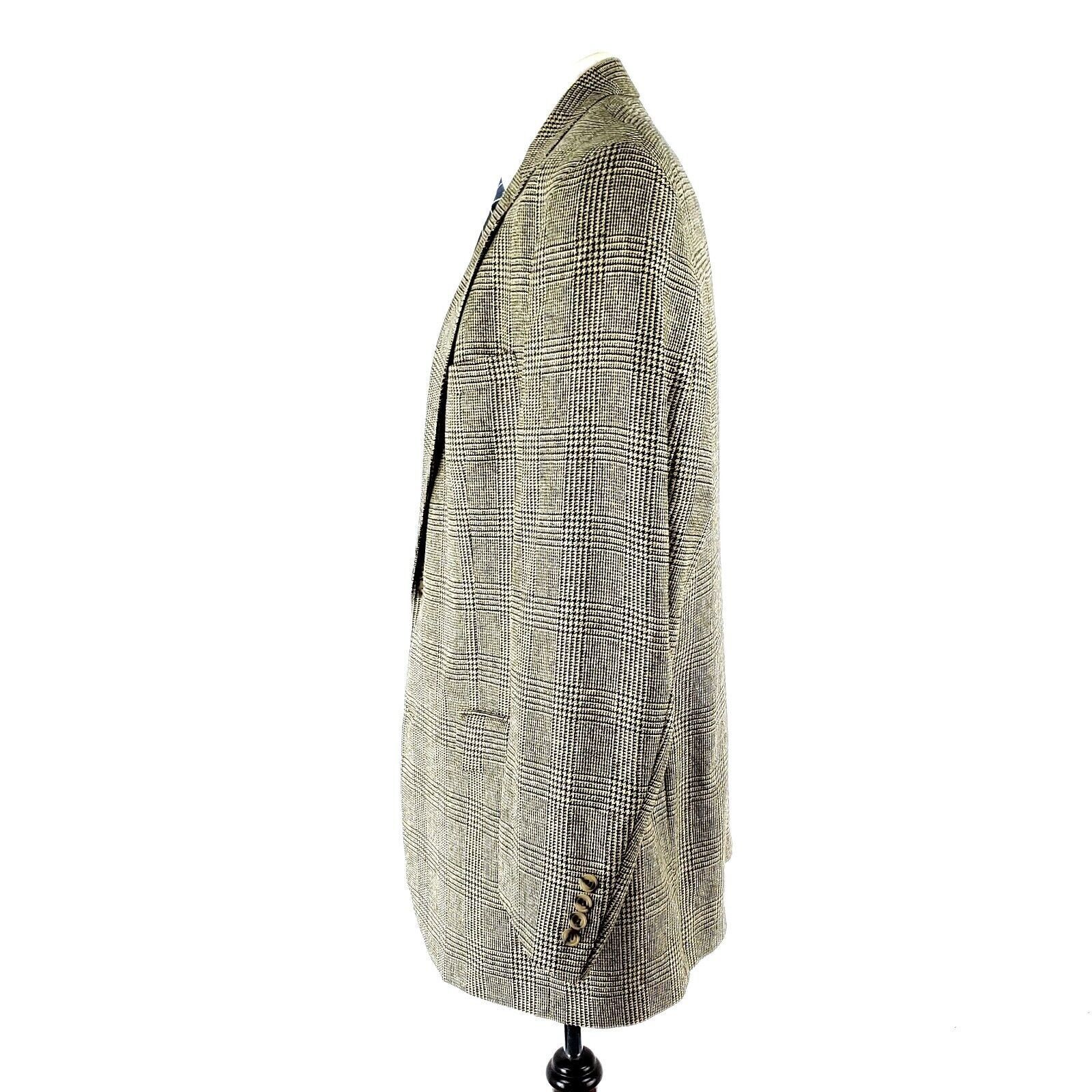 Austin Reed Austin Reed Heavy Wool 2 Button Sport Coat 44L Glen Plaid Ta Size 44L - 4 Thumbnail