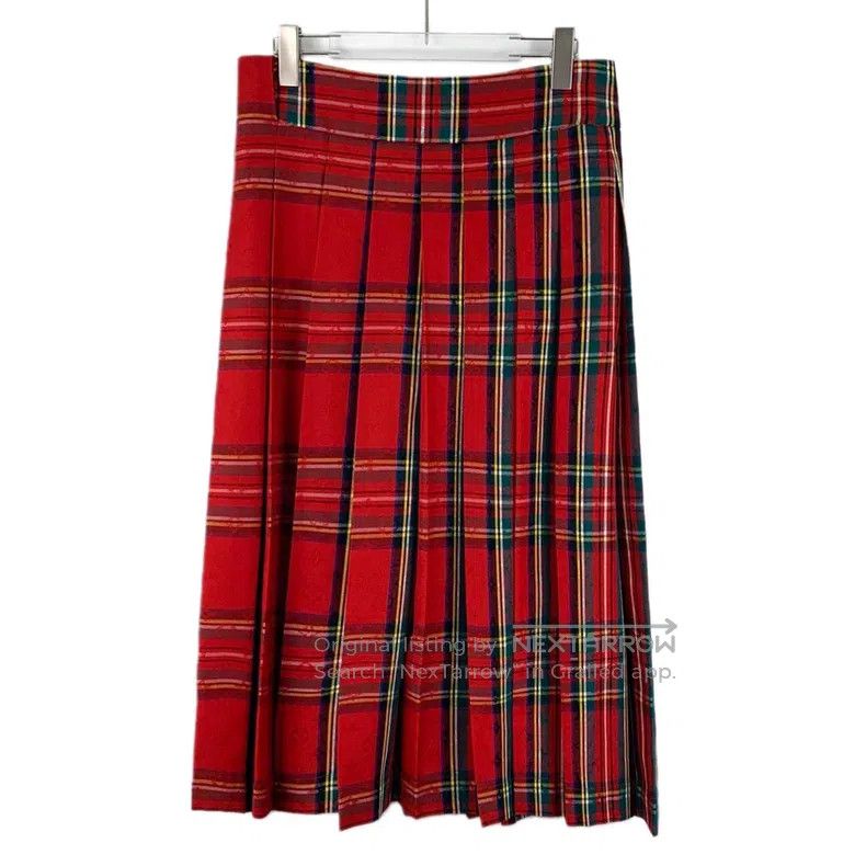 Louis Vuitton Louis Vuitton size s Red check worsted wool pleated skirt Size 24" / US 00 / IT 34 - 2 Thumbnail