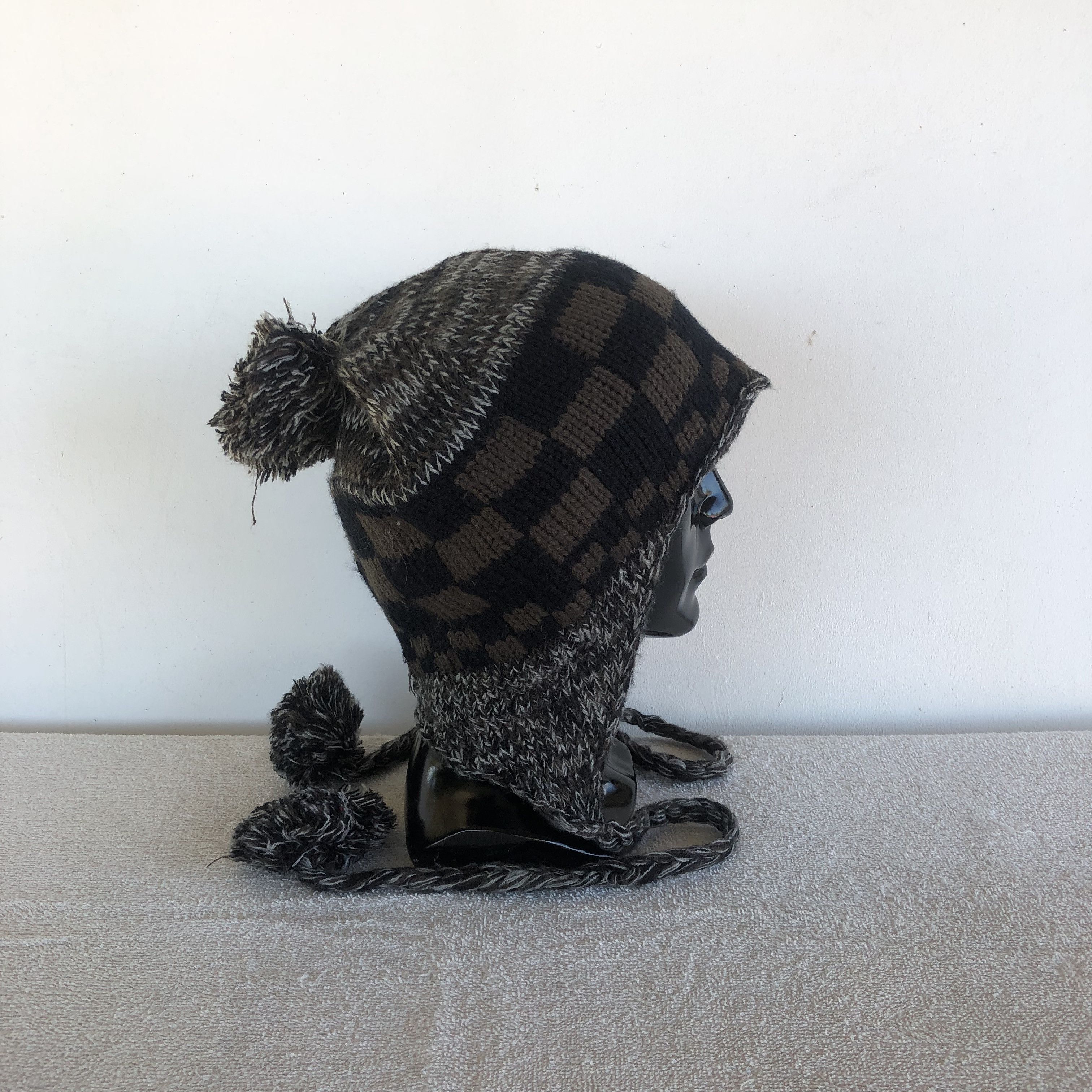 Japanese Brand Vintage Japanese Earflap Beanie Checkered Snow Caps Hats Size ONE SIZE - 3 Thumbnail