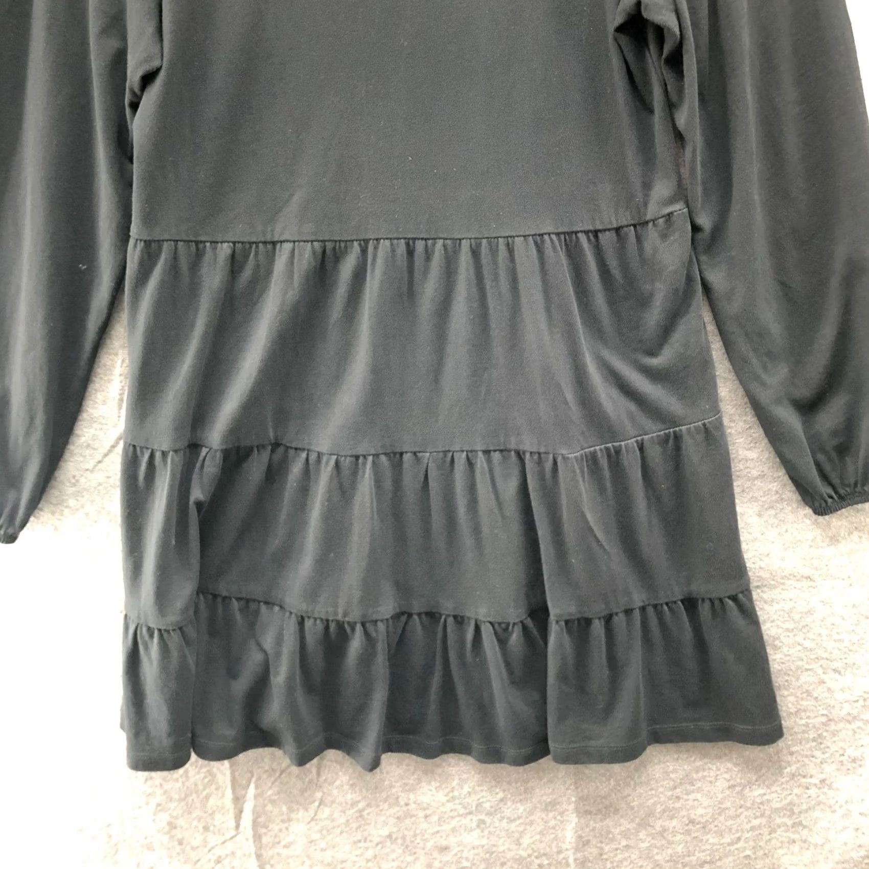 Asos ASOS Long Sleeve Tiered T Shirt Dress Size 8 Black Mini A-Line Cotton Crewneck Womens Shirts Dress Cap Sleeve? Size M / US 6-8 / IT 42-44 - 6 Thumbnail