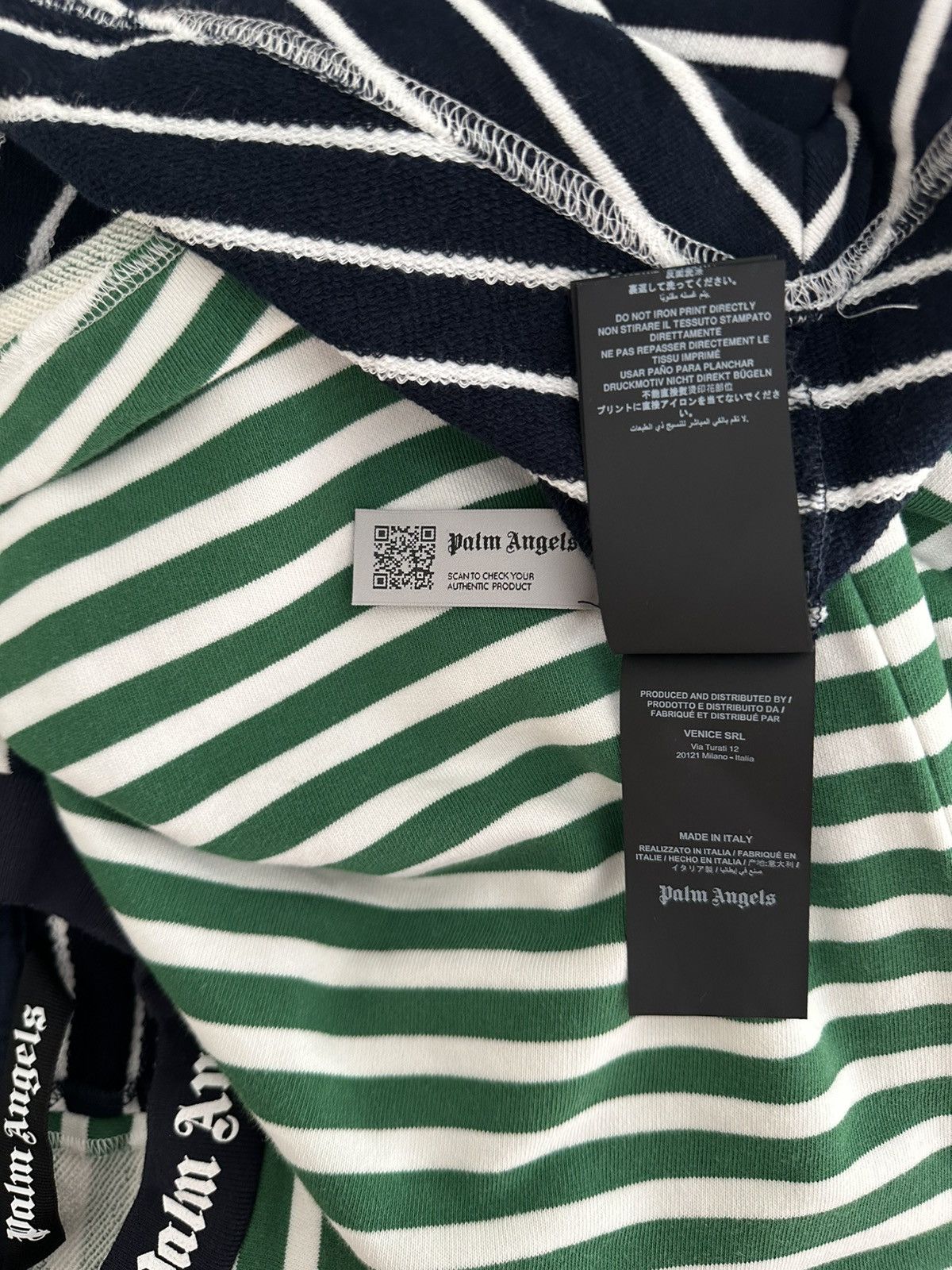Palm Angels Palm Angels Striped Long Sleeve Tee – Green/Navy – Size M Size US M / EU 48-50 / 2 - 6 Thumbnail