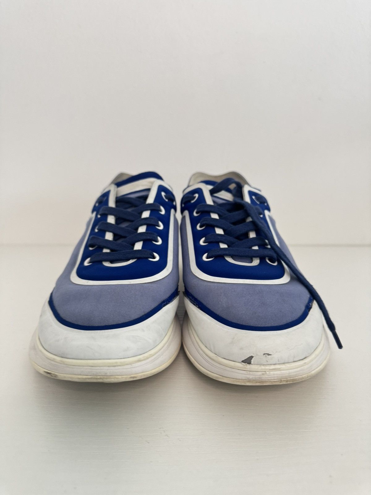 Chanel Chanel Blue White Logo Sneakers Size 42 Preowned Size US 9 / EU 42 - 2 Thumbnail