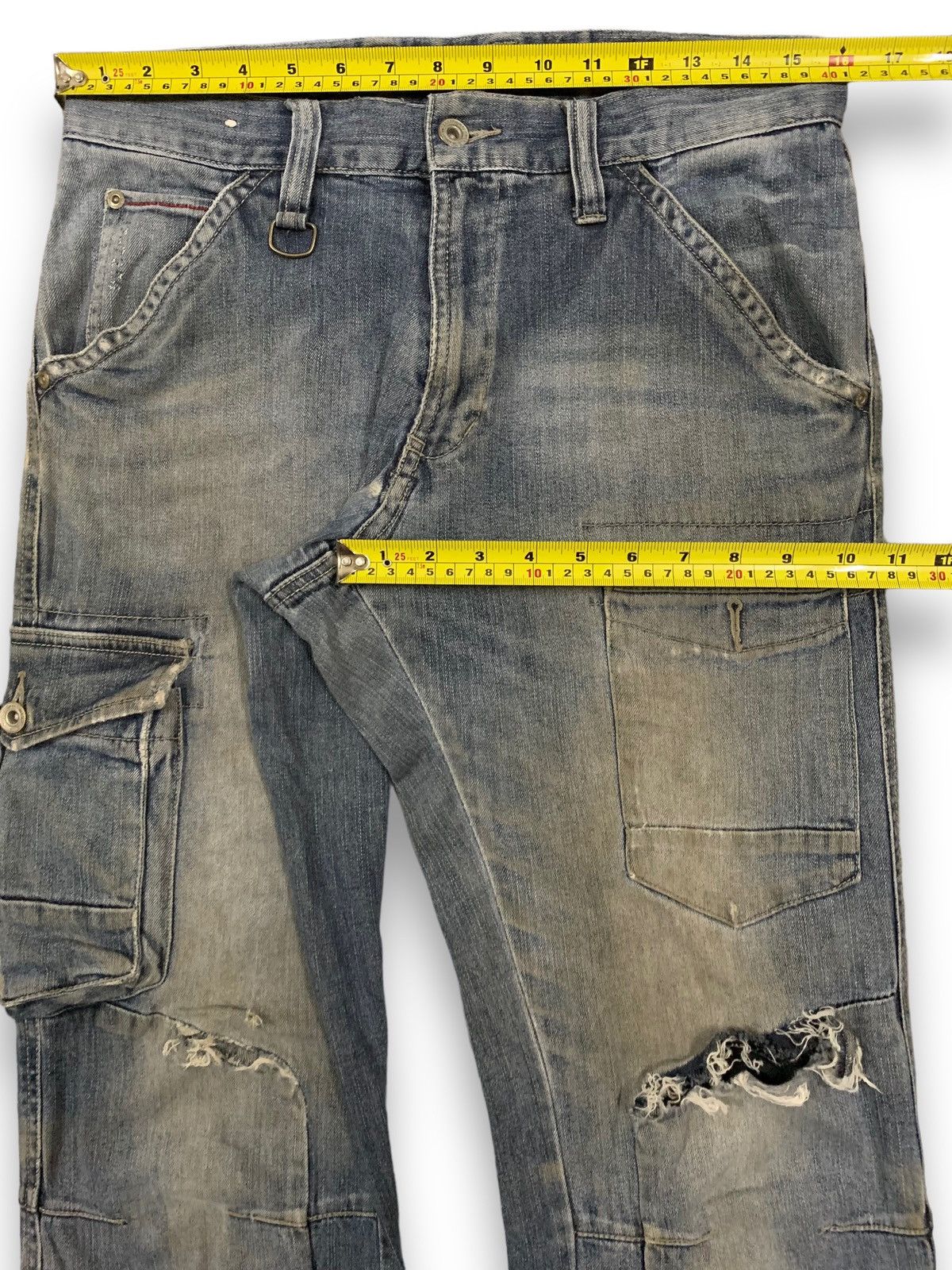 Japanese Brand Japanese Brand Mud Wash Double Knee Multipockets Cargo Jeans Size US 32 / EU 48 - 17 Thumbnail