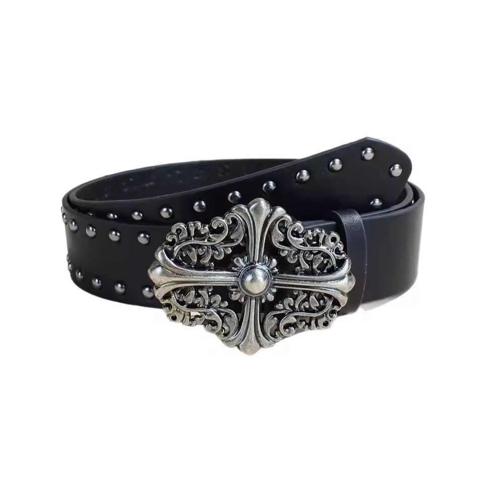 Japanese Brand Black studded cross belt Size 34 - 11 Thumbnail