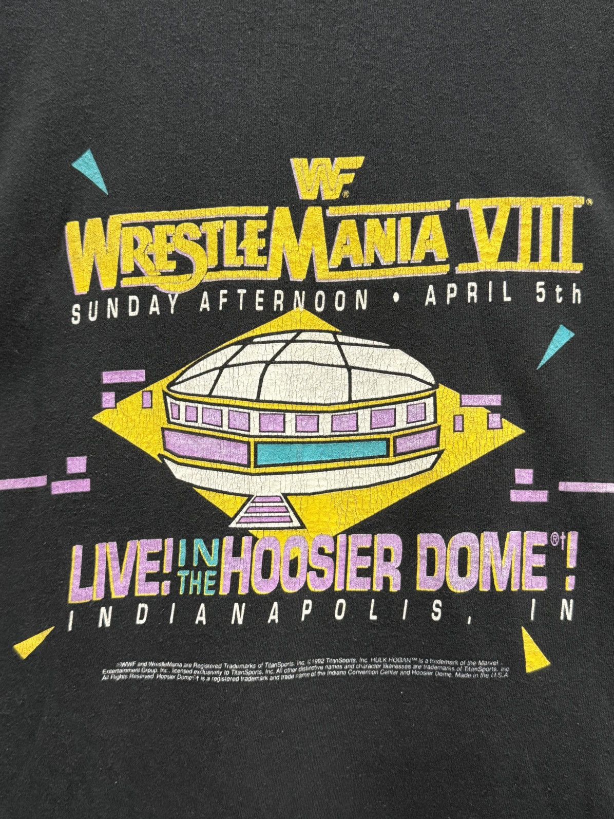 Vintage 90s Wrestle Mania Ric Flair Randy Savage Hulk Hogan Faded Size US XL / EU 56 / 4 - 10 Thumbnail