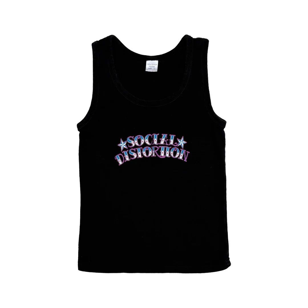 Band Tees Social Distortion 1990 90s Vintage Band Tour Girl Tank Top Size S / US 4 / IT 40 - 1 Thumbnail