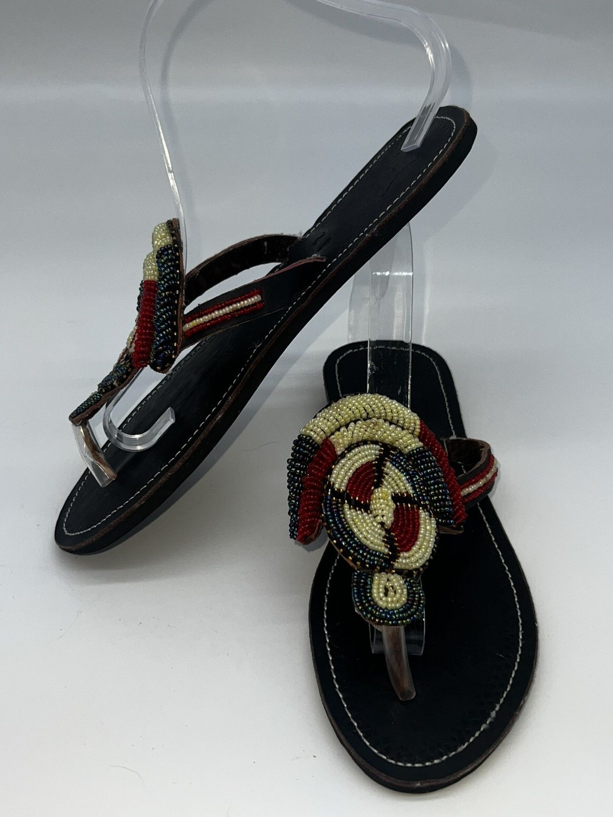 Other Handmade African Beaded, Leather Maasai Sandals Multicolor Size US 9.5 / IT 39.5 - 10 Thumbnail