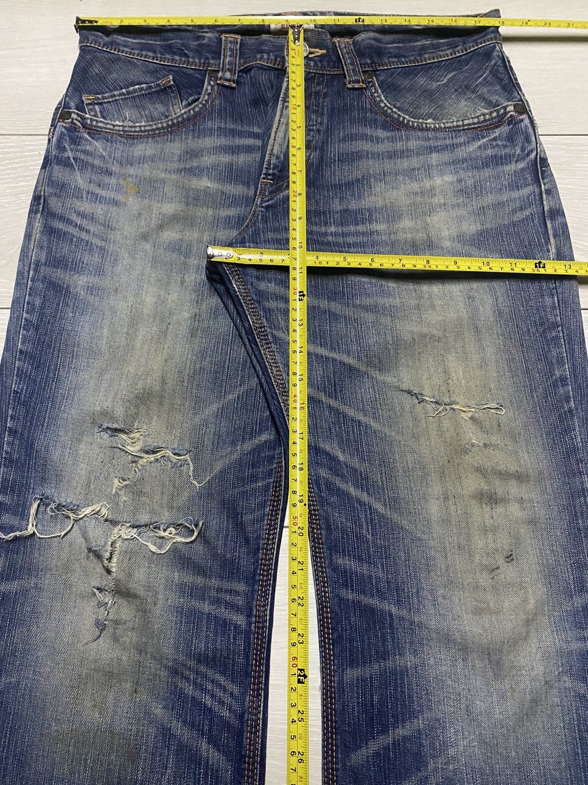 Junya Watanabe Vintage Edwin XV Buckle Back Wide Leg Baggy Bootcut Jeans Size US 36 / EU 52 - 17 Thumbnail