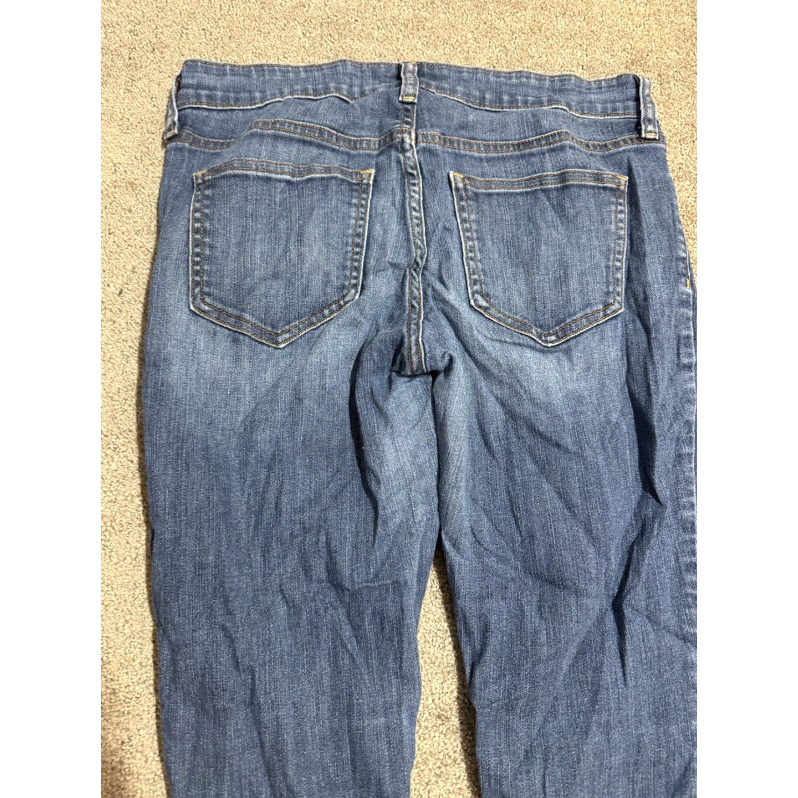 Old Navy VINTAGE Old Navy The Diva Low Rise Straight Leg Denim Women's 4 Regular Blue Distressed Size ONE SIZE - 2 Thumbnail