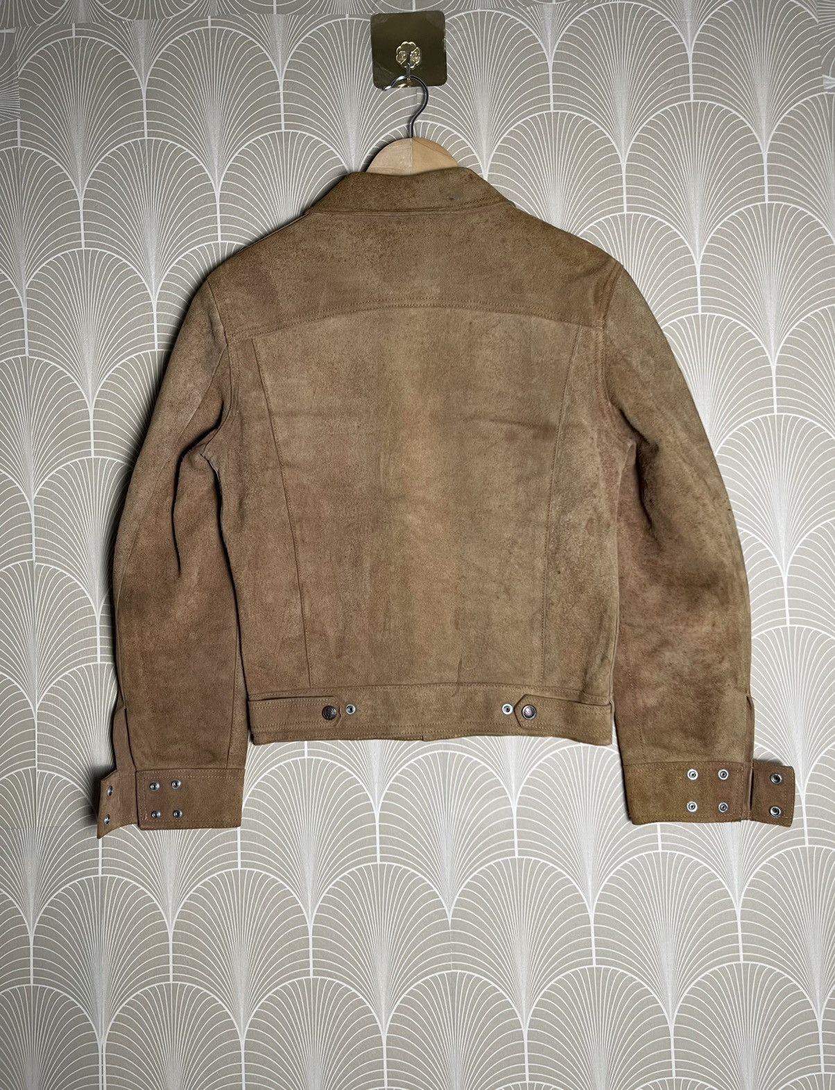 Genuine Leather × Homemade × Vintage 70s SUEDE RAWHIDE LEATHER BIKER JACKET Size US S / EU 44-46 / 1 - 2 Thumbnail