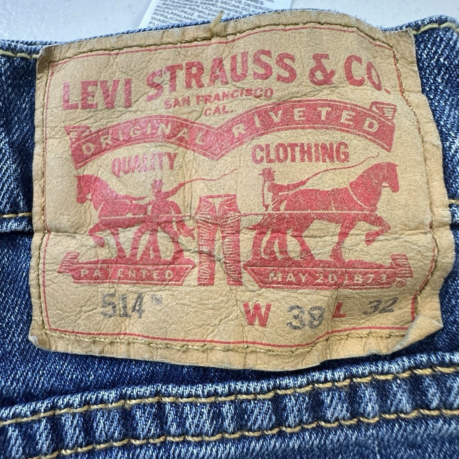 Levi's Levis 514 Straight Leg Men's 38x32 Medium Wash Blue jeans Size US 38 / EU 54 - 10 Thumbnail