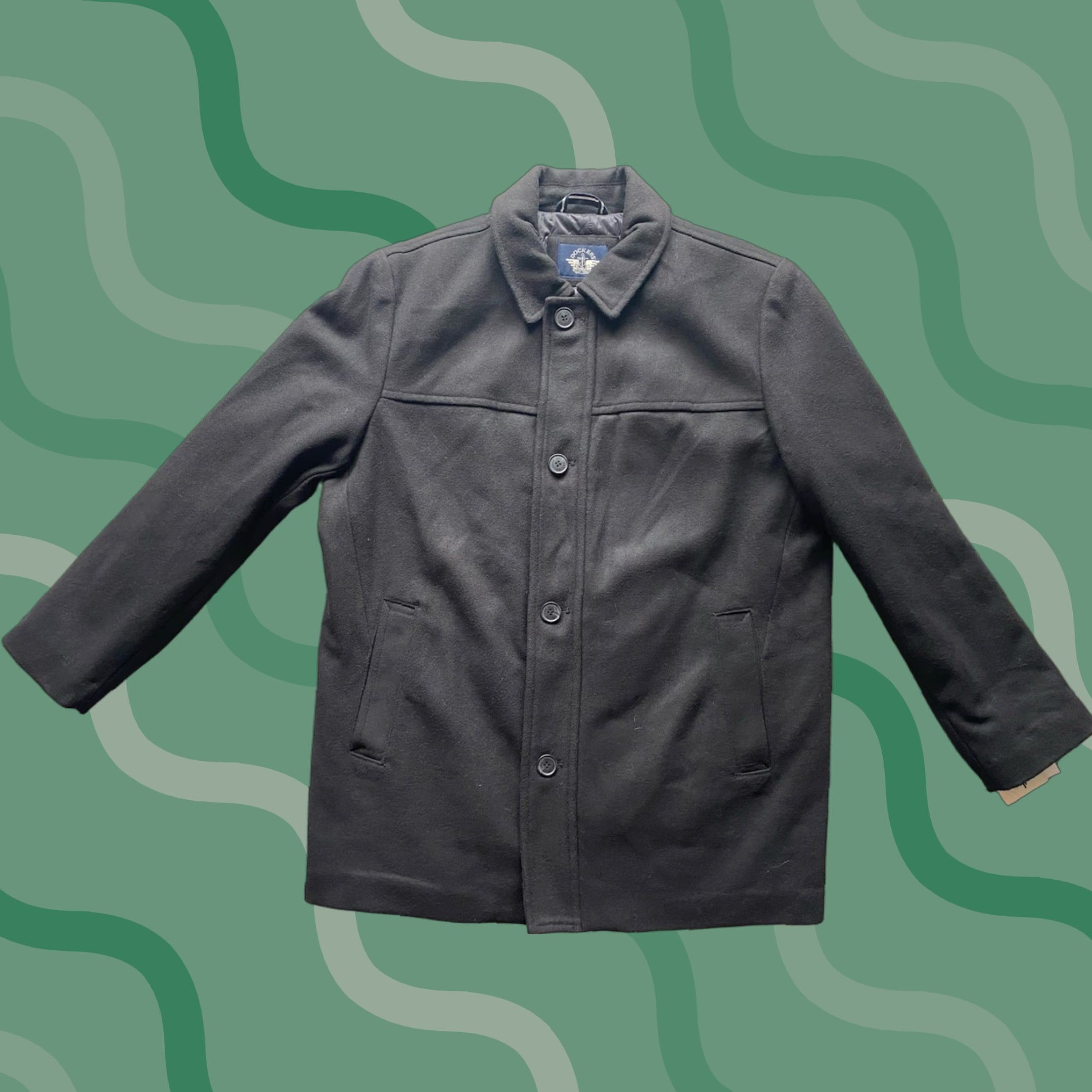 Dockers New Dockers Coat Men’s Pea XL Black Wool Blend Lined MSRP 80 NWT Size US XL / EU 56 / 4 - 1 Thumbnail