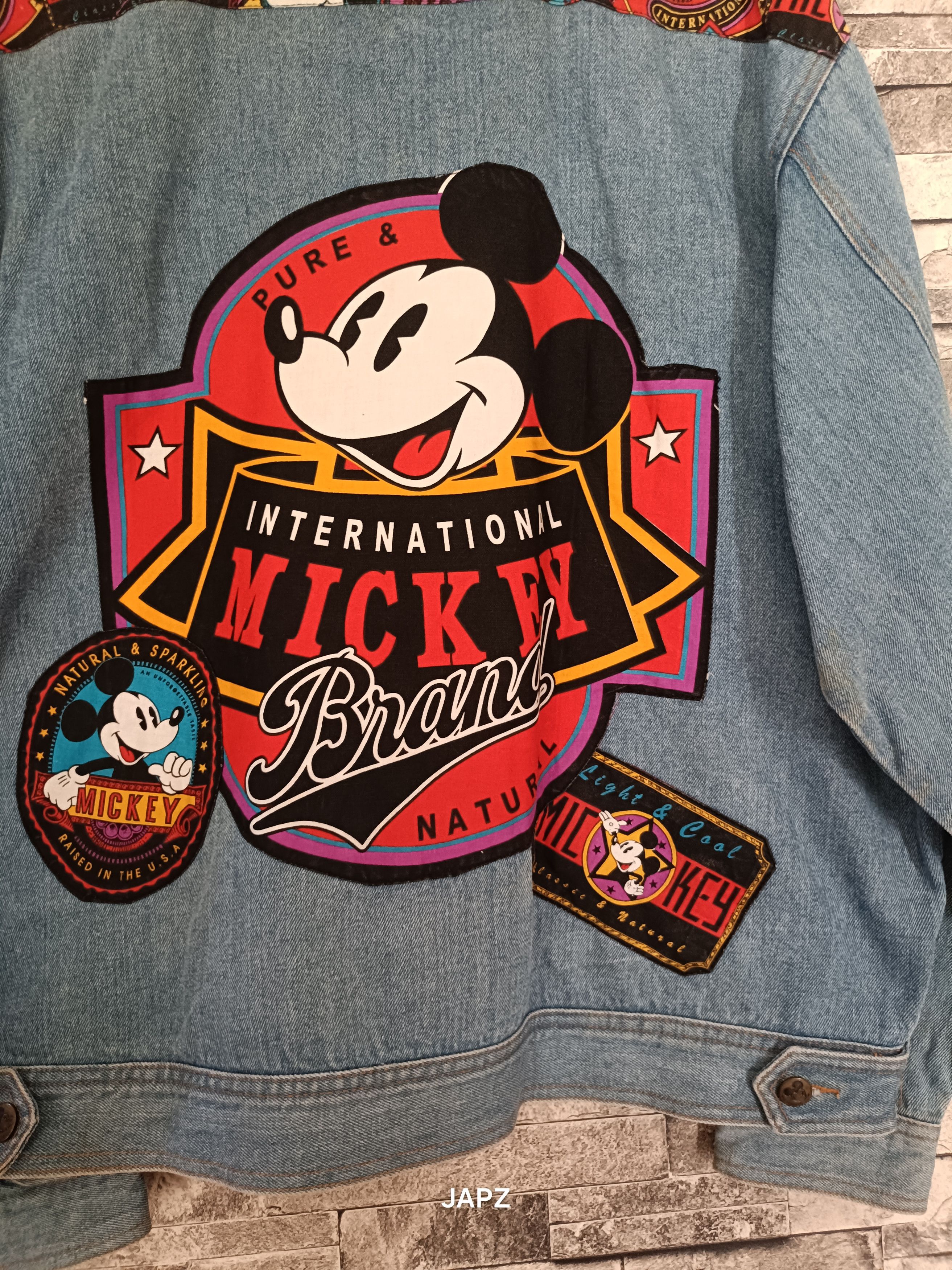 Mickey Mouse Vintage mickey & co. Full patch denim jacket pop art 90s Size US XL / EU 56 / 4 - 6 Thumbnail