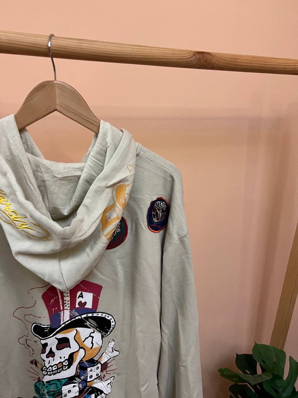 Christian Audigier × Ed Hardy NEW! Ed Hardy Sculls ZIP UP HOODIE VINTAGE Patches audiger Size US XXL / EU 58 / 5 - 5 Thumbnail