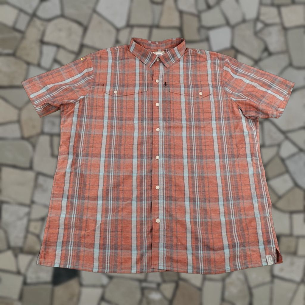 Vintage VINTAGE LL Bean Shirt Mens XL Orange Blue Plaid Button Up Short Sleeve Pockets Workwear Size US XL / EU 56 / 4 - 1 Thumbnail