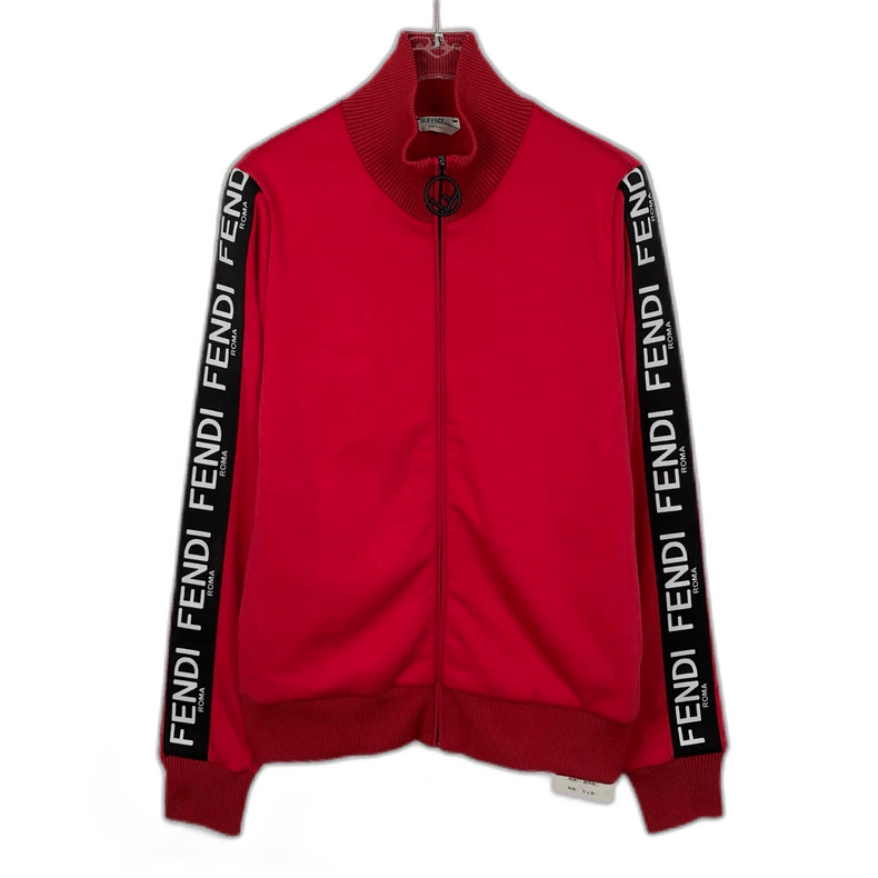 Fendi Fendi Red Logo Zip Jacket with Side Details Size US M / EU 48-50 / 2 - 1 Thumbnail
