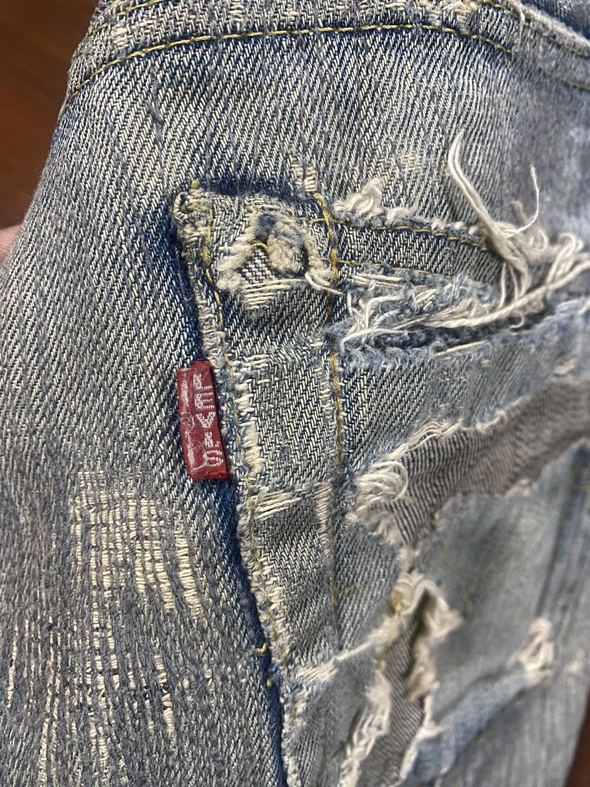 Levi's Vintage Clothing Vintage Levi’s Big E 503 RedLine boro distressed rework Size US 31 - 16 Thumbnail