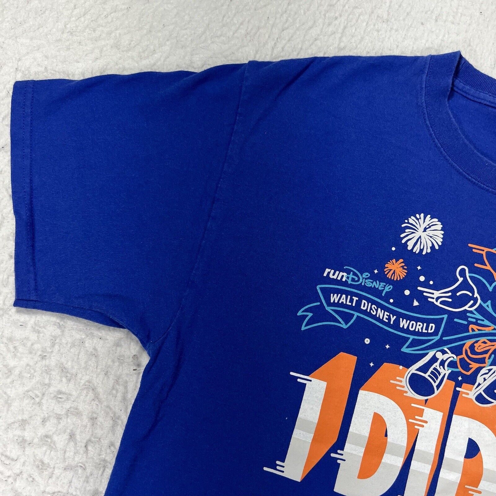 Hanes RunDisney Large Disney World 10K Race Blue Graphic T Shirt Size US L / EU 52-54 / 3 - 5 Thumbnail