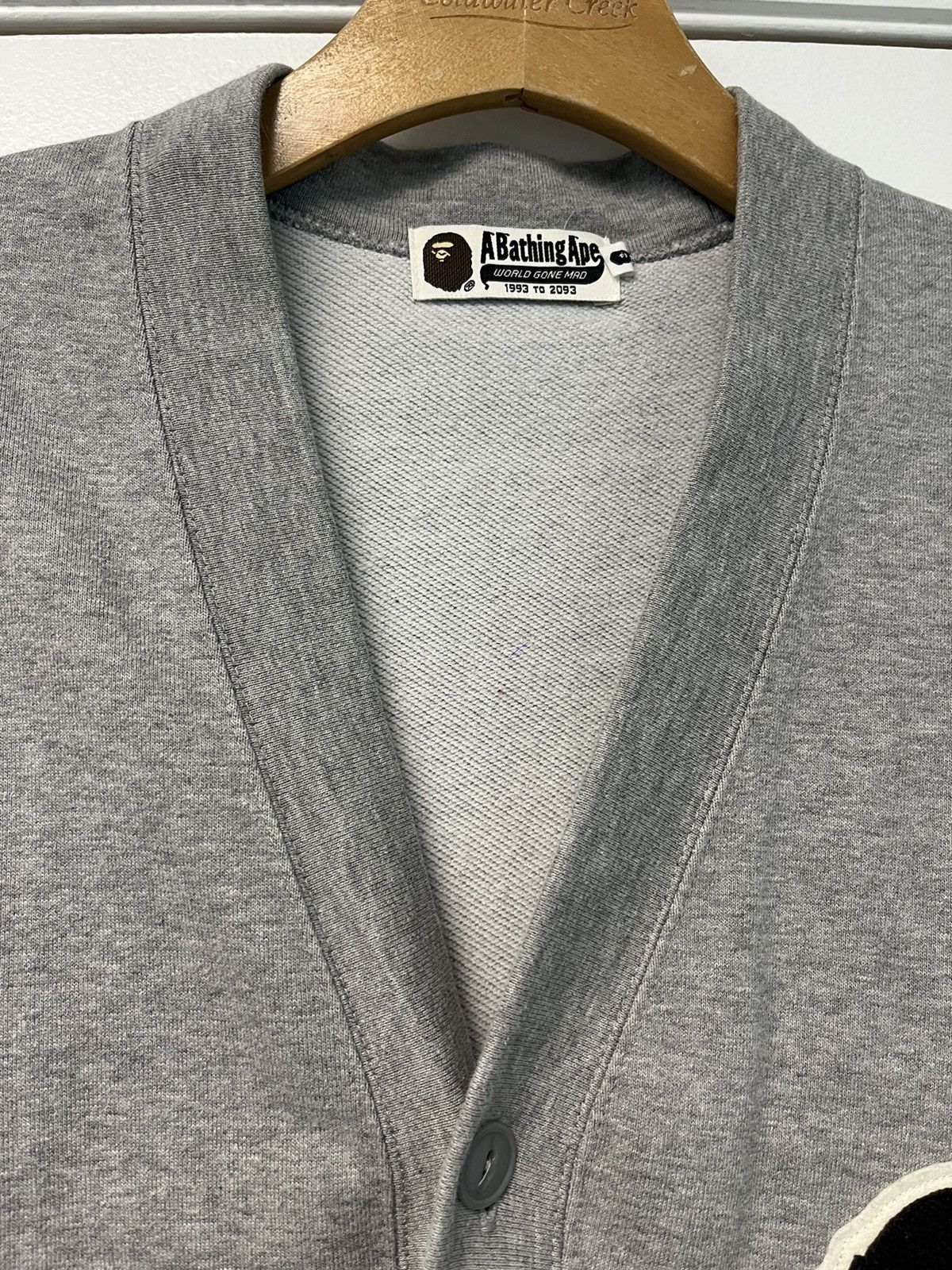 Bape Bape Ape Head Patch Gray Cardigan Size US L / EU 52-54 / 3 - 5 Thumbnail