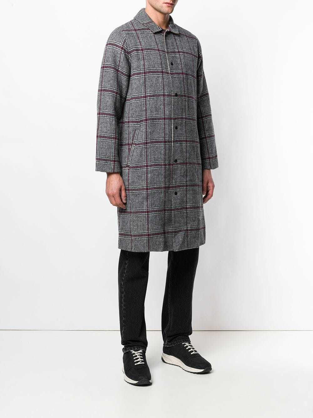 John Elliott John Elliott Checked Coat - Red Plain (Size 1/Small) Size US S / EU 44-46 / 1 - 7 Thumbnail