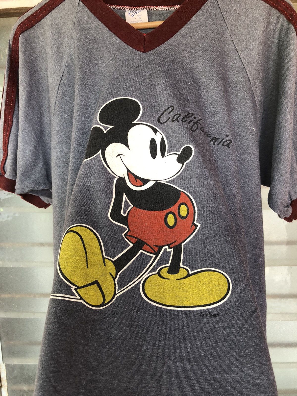 Mickey Mouse Vintage 80’s Mickey Velva Sheen Stripe Shirt Tee Size US XL / EU 56 / 4 - 4 Thumbnail