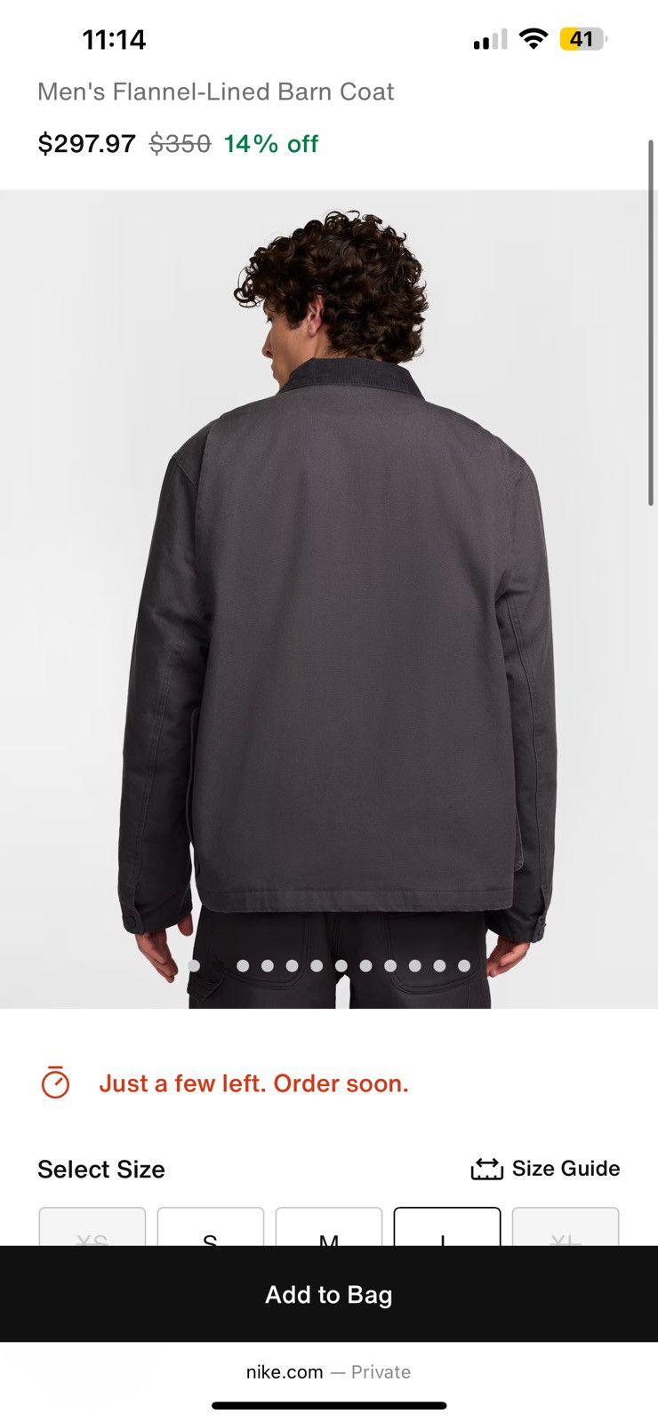 Nike Nike Life Men's Flannel-Lined Barn Coat-NEW-Size:L-2in1 coat Size US L / EU 52-54 / 3 - 15 Thumbnail