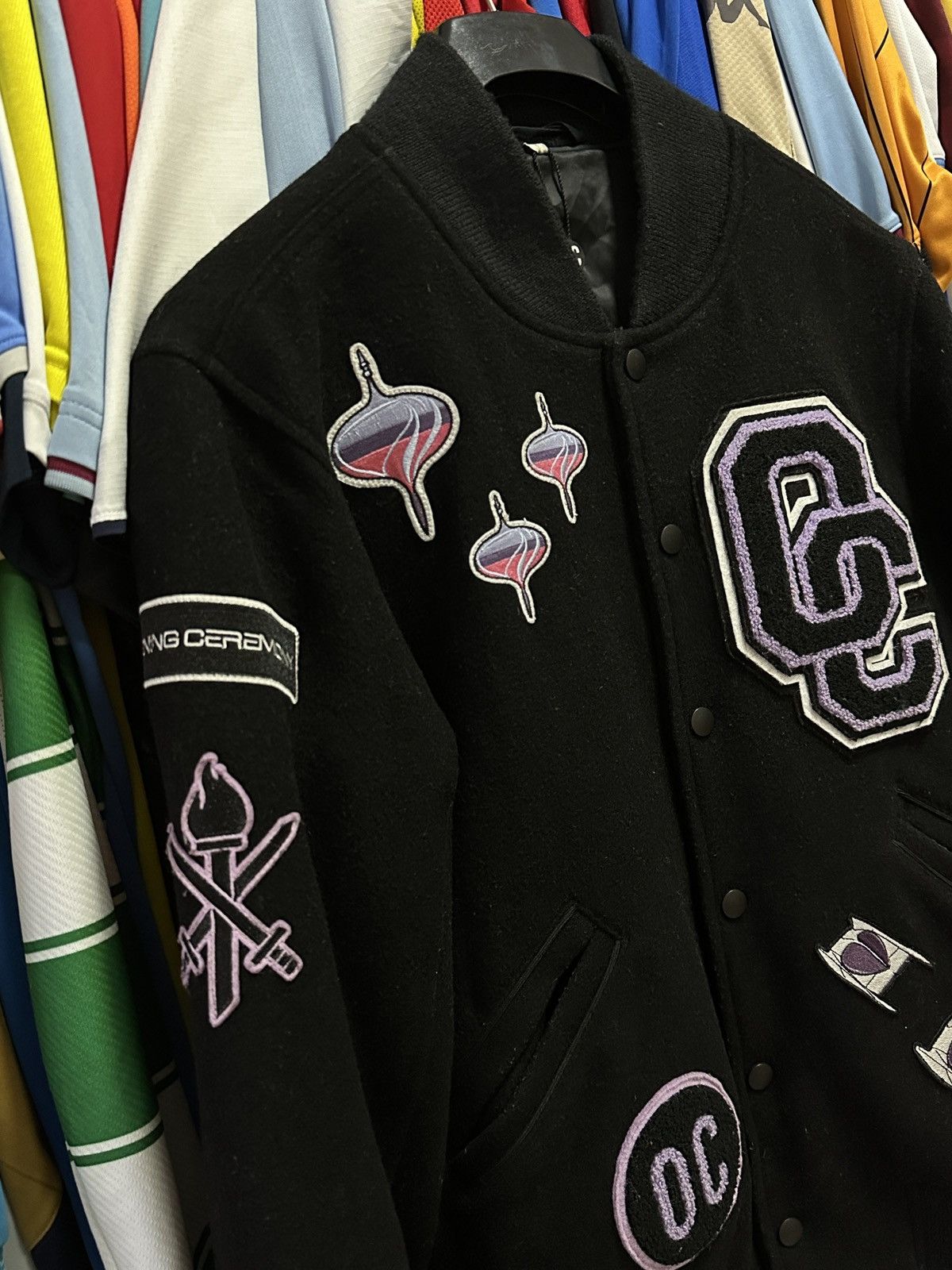 Opening Ceremony Opening Ceremony Black Varsity Jacket Multi Patch Women’s Size S / US 4 / IT 40 - 9 Thumbnail