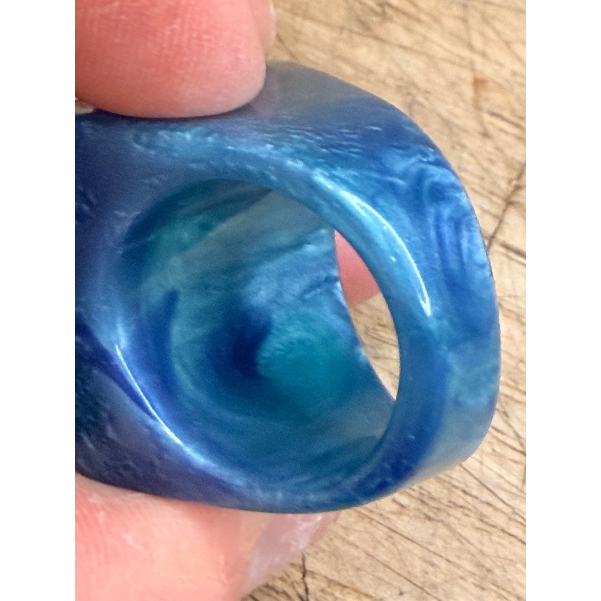 Other Square Blue Resin size 8 Statement Ring In Gift Box Size ONE SIZE - 3 Thumbnail