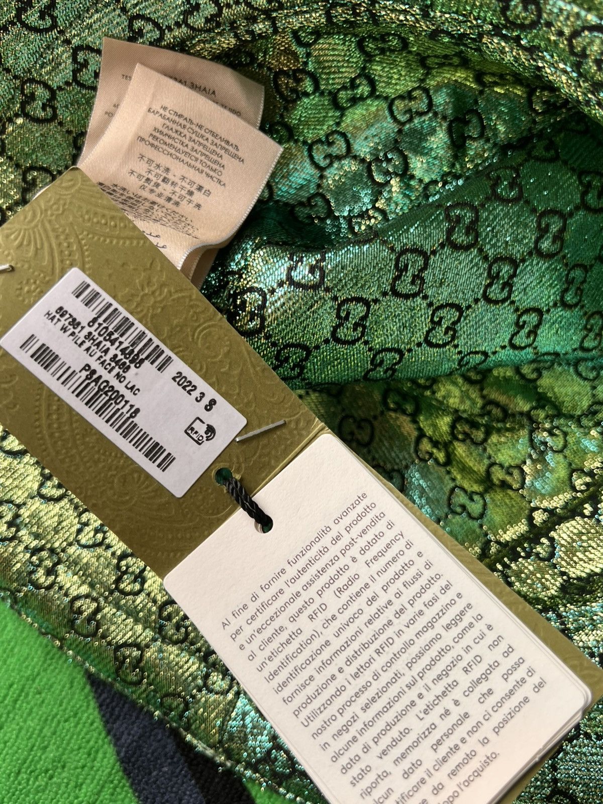 Gucci Gucci Pile Jacquard Bucket Hat Reseda/Dark Green monogram Size ONE SIZE - 22 Thumbnail