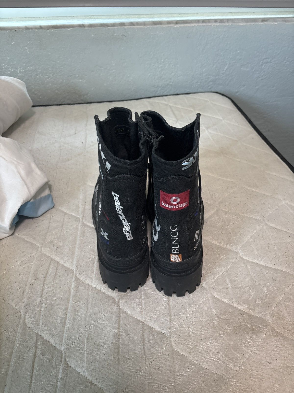 Balenciaga All over logo boot Size US 11.5 / EU 44-45 - 2 Thumbnail