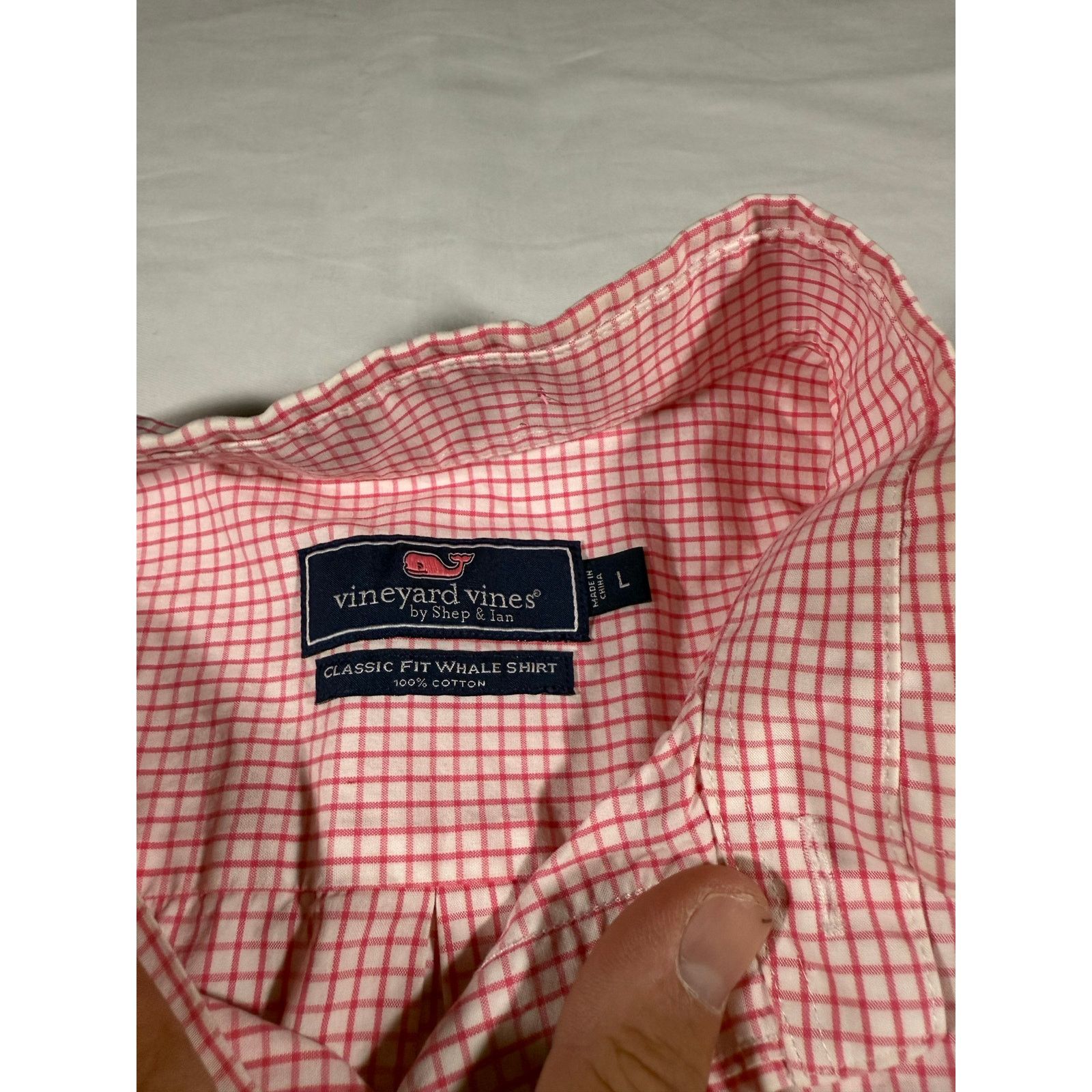 Vineyard Vines Vineyard Vines Classic Whale Shirt Mens L Pink Plaid Button Size US L / EU 52-54 / 3 - 3 Thumbnail