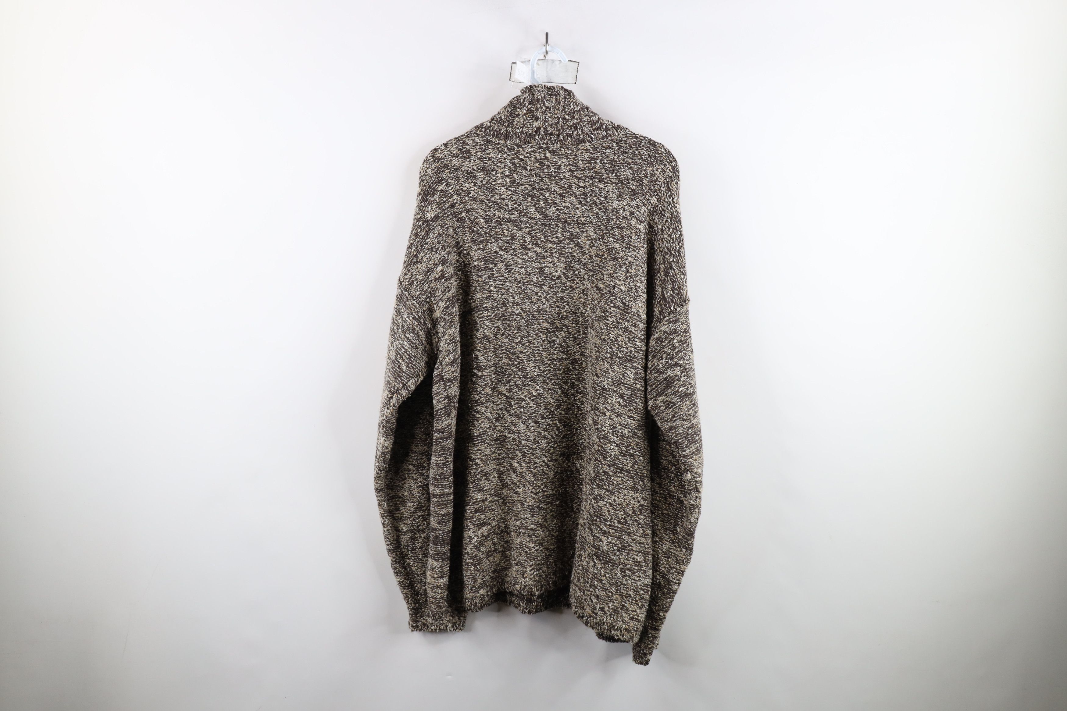 Vintage Vintage 90s Streetwear Baggy Textured Knit Mock Neck Sweater Size US L / EU 52-54 / 3 - 6 Thumbnail