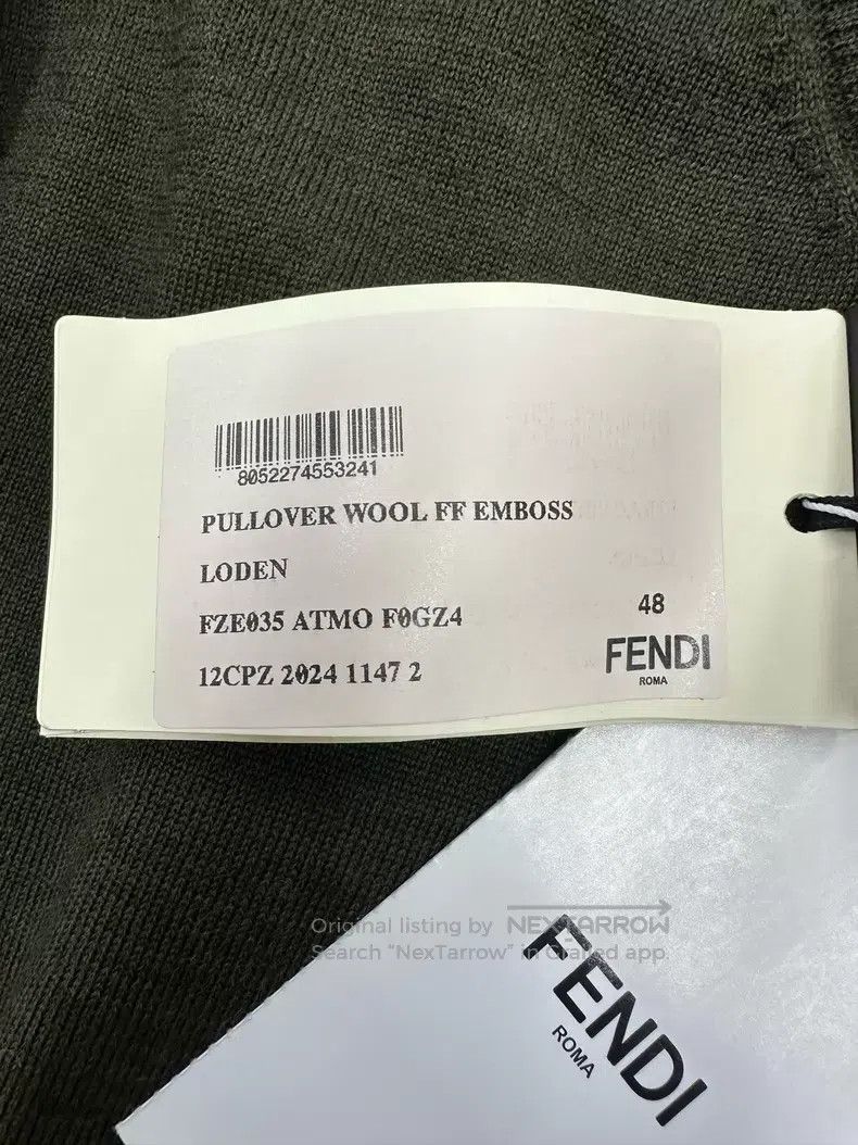 Fendi Fendi Olive Green Pocket Zip Logo Knit Sweater Size US M / EU 48-50 / 2 - 3 Thumbnail